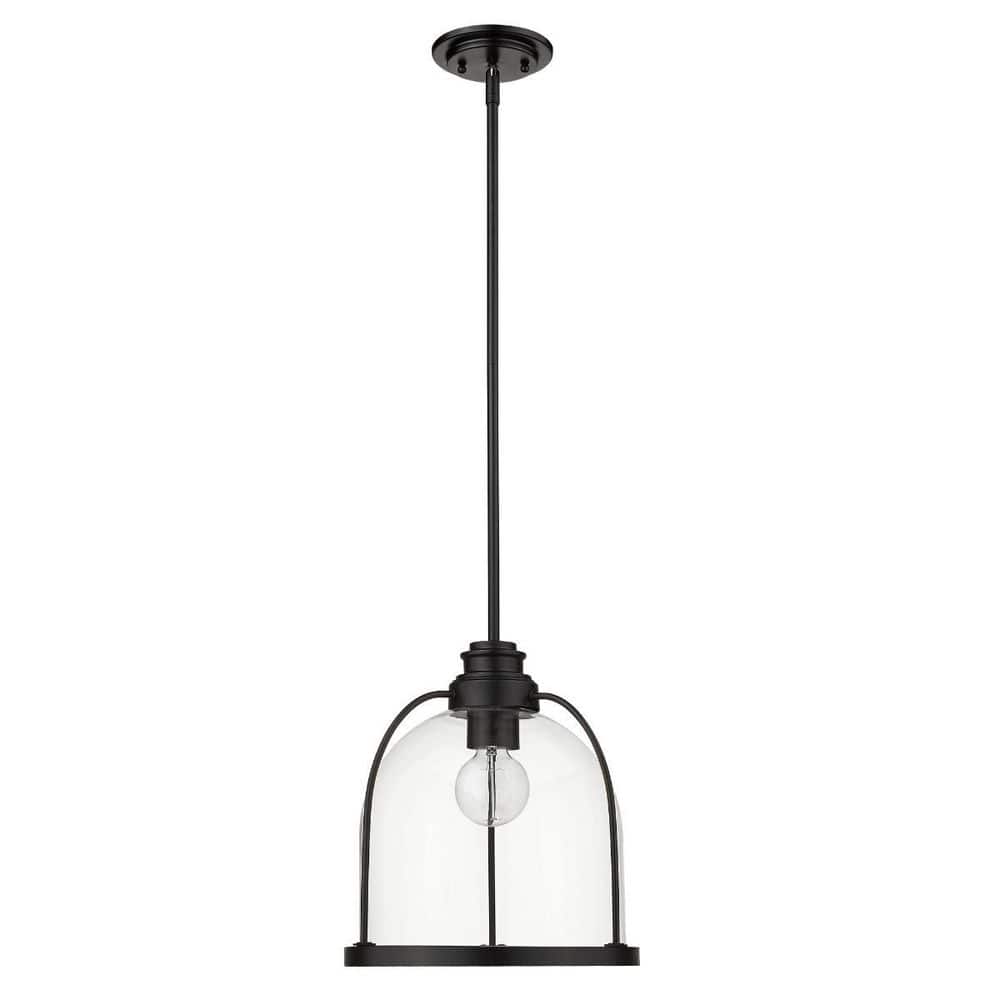 100-Watt 1-Light Black Pendant Light with Crystal, No Bulbs Included price history on PriceWatchPro