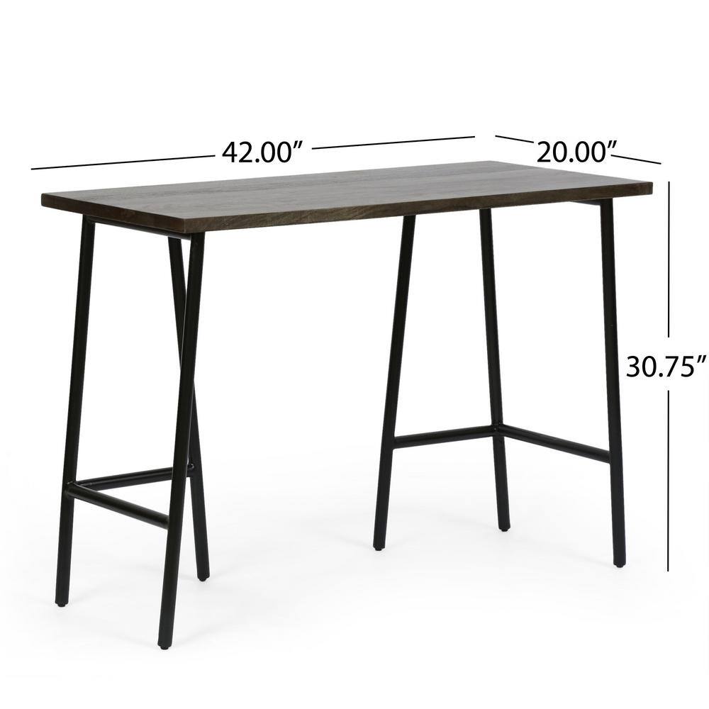 Modern Industrial Mango Wood Console Table with Storage