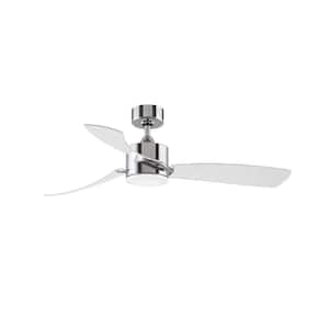 SculptAire 52 in. Integrated LED Chrome Ceiling Fan with Light Kit and Remote Control