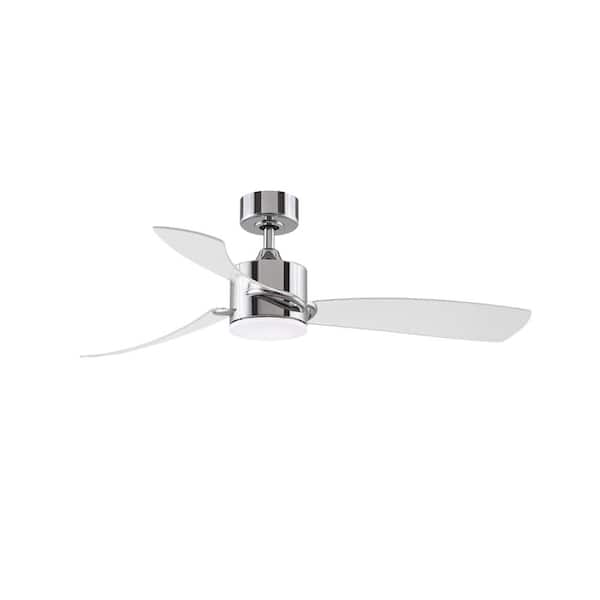 FANIMATION SculptAire 52 in. Integrated LED Chrome Ceiling Fan with Light Kit and Remote Control