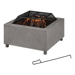 Hampton Bay Stoneham 34 in. x 15.5 in. Square Steel White Washed Wood ...