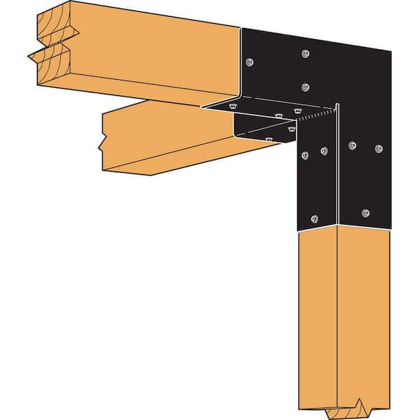 Outdoor Accents Sage System Black Powder-Coated Corner Connector for 4x4 with Screws (2-Pack)