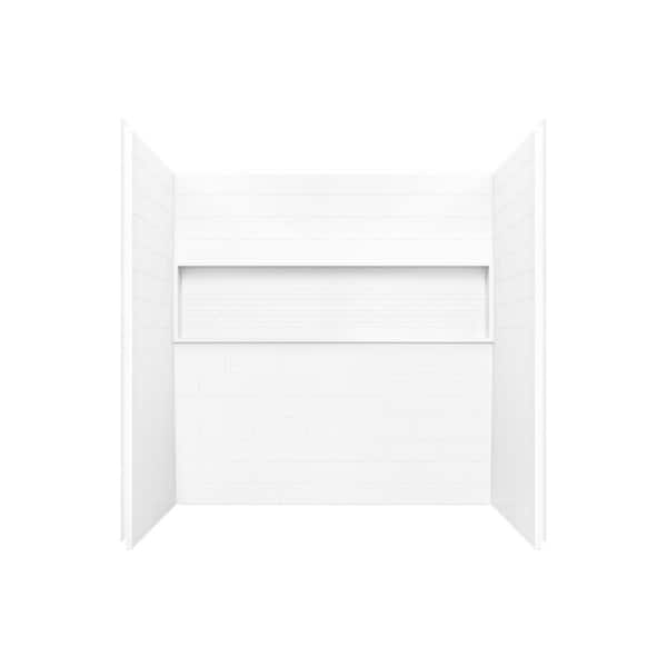 Bootz Industries Nextile 60 in. W x 74 in. H x 30 in. D 4-Piece  Direct-to-Stud Alcove Subway Tile Shower Wall Surround in White  Z041-6000-00 - The Home Depot