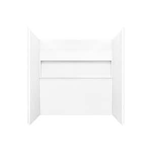 Nextile 30 in. x 60 in. x 60 in. 4-Piece Direct-to-Stud Alcove Tub Surround in White