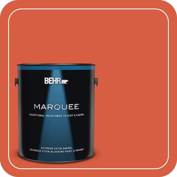 BEHR MARQUEE 1 gal. #200B-7 Fireglow Satin Enamel Exterior Paint & Primer