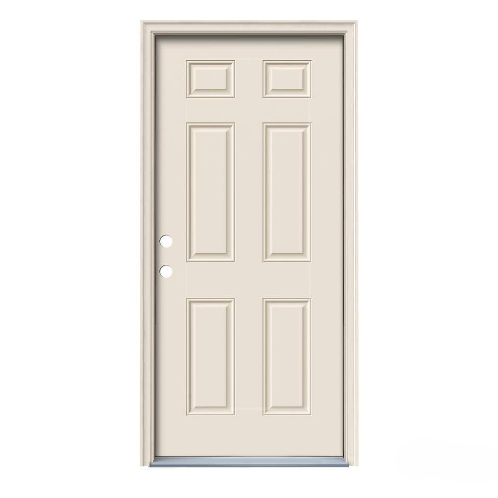 JELD WEN 36 In X 80 In 6 Panel Primed 20 Minute Fire Rated Steel 