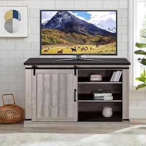 47.2 in. Saw Cut Off White TV Stand (Fits TVs Up To 55 in.)