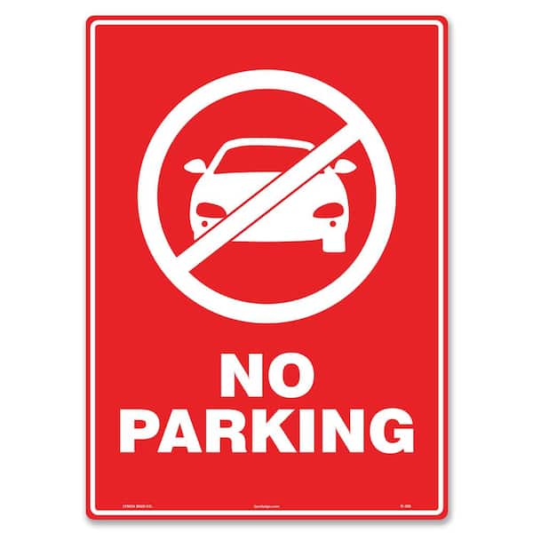10 in x 14 in. No Parking Sign Printed on More Durable Longer-Lasting Thicker Styrene Plastic.