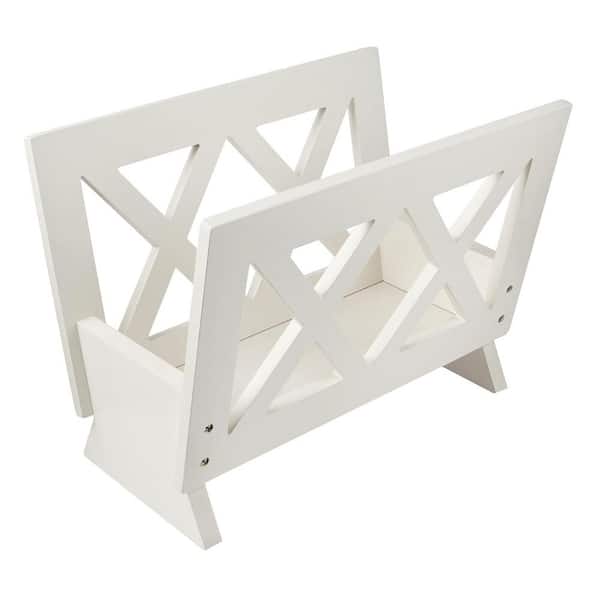 Afoxsos Home Furnishing Contemporary Wood Magazine Rack, White
