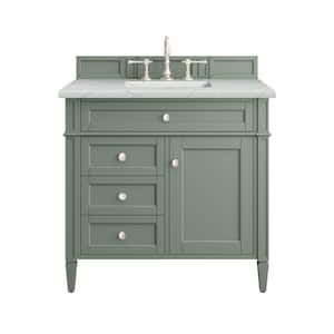 Brittany 36.0 in. W x 23.5 in. D x 33.8 in. H Bathroom Vanity in Smokey Celadon with Ethereal Noctis Quartz Top