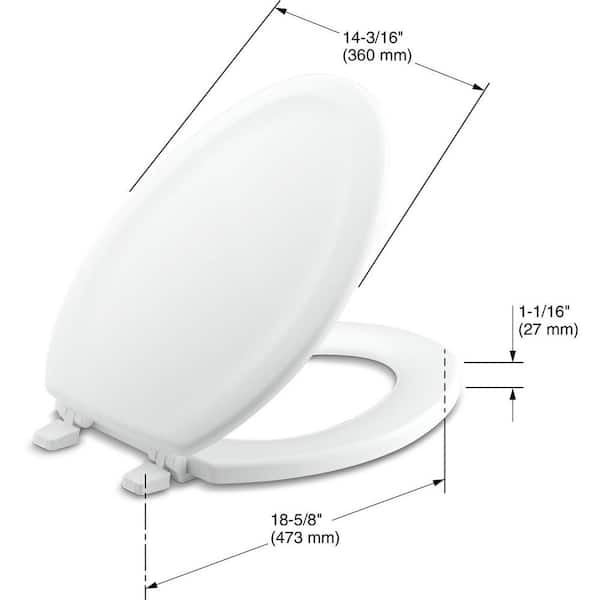 Kohler Stonewood Elongated Closed Front Toilet Seat In White K 4647 0 The Home Depot - Kohler Toilet Seat Replacement Home Depot