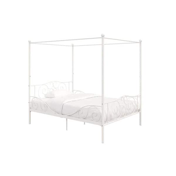 DHP Capri White Full Size Metal Bed