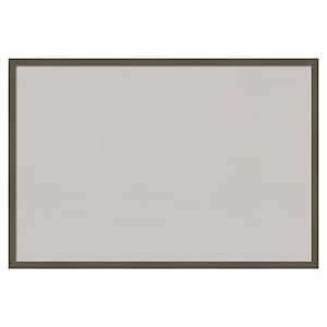 Svelte Clay Grey Wood Framed Grey Corkboard 37 in. x 25 in. Bulletin Board Memo Board