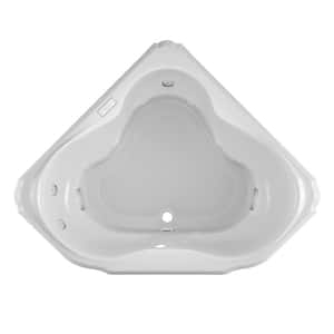 MARINEO 60 in. x 60 in. Neo Angle Combination Bathtub with Center Drain in White