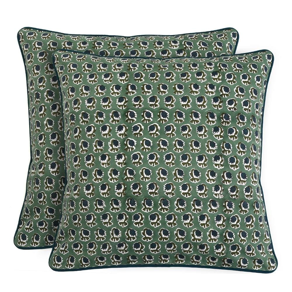 20 x 20 in Cotton Throw Pillow Covers Set of 2 Envelope Closure Basil Green price history on PriceWatchPro
