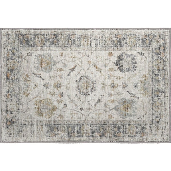 Mayfield Premium Machine Washable Abstract AMF1976 Ivory 2 ft. x 3 ft. Accent Rug