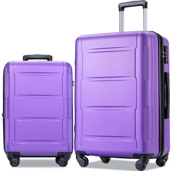 Merax Purple 2-Piece Expandable ABS Hardshell Spinner Luggage Set with TSA  Lock and Adjustable 3- level Telescoping Handle HYWXB003AAI - The Home Depot