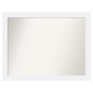 Corvino White 45 in. x 35 in. Custom Non-Beveled Matte Wood Framed Bathroom Vanity Wall Mirror