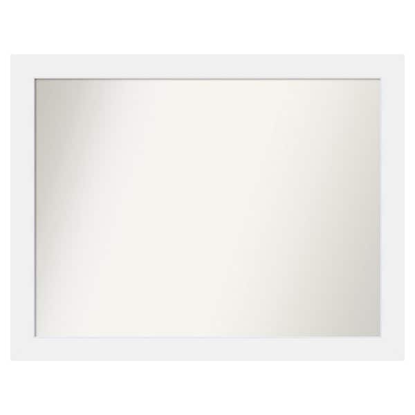 Amanti Art Corvino White 45 in. x 35 in. Custom Non-Beveled Matte Wood Framed Bathroom Vanity Wall Mirror