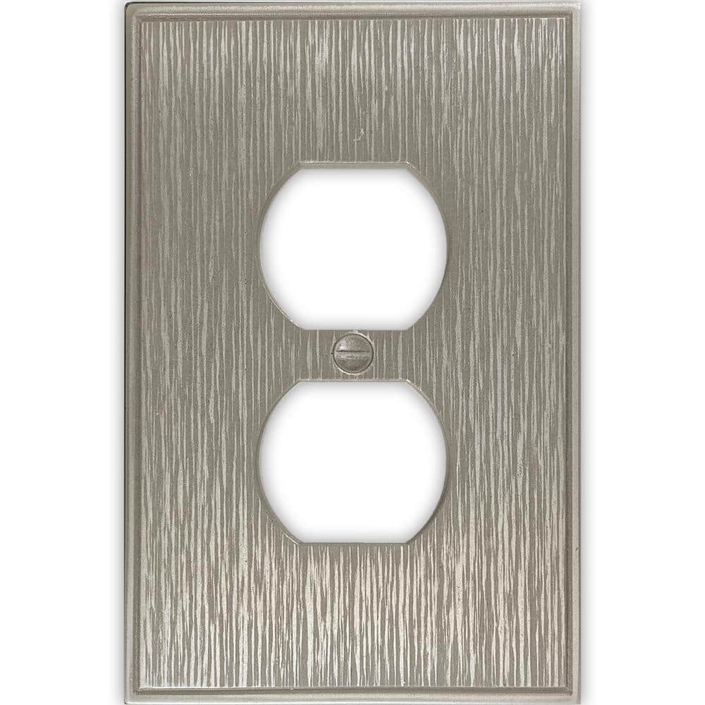 Hampton Bay Nickel 1 Gang Duplex Outlet Wall Plate 1 Pack Mwp1701 024hd The Home Depot