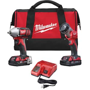 M18 18V Lithium-Ion Cordless Impact Wrench/Light Combo Kit (2-Tool) with Two 1.5 Ah Batteries, Charger, Tool Bag