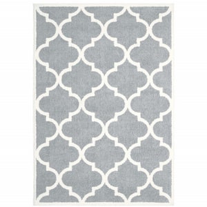 Grey and Ivory 2 ft. x 3 ft. Geometric Area Rug
