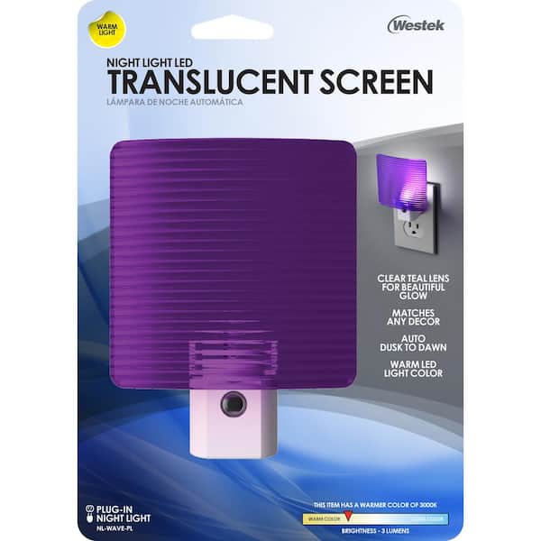 Westek Purple Wave Translucent Screen Automatic LED Night Light NL-WAVE-PL  - The Home Depot
