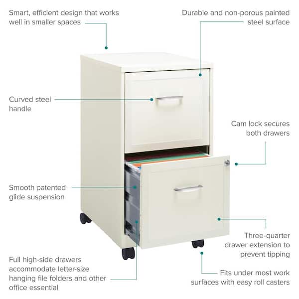Flash Furniture Modern Black 3-Drawer Filing Cabinet - Ergonomic Mobile Design, Lockable, Commercial Grade Metal File Cabinet, 16  21  24in