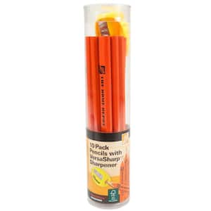 Carpenter Pencils (10-Pack) with Sharpener
