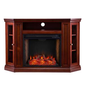 Denton Alexa Enabled 48 in. Electric Smart Fireplace in Brown Mahogany
