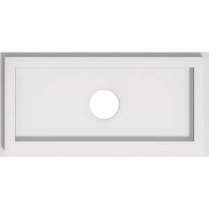 1 in. P X 14 in. W X 7 in. H X 2 in. ID Rectangle Architectural Grade PVC Contemporary Ceiling Medallion