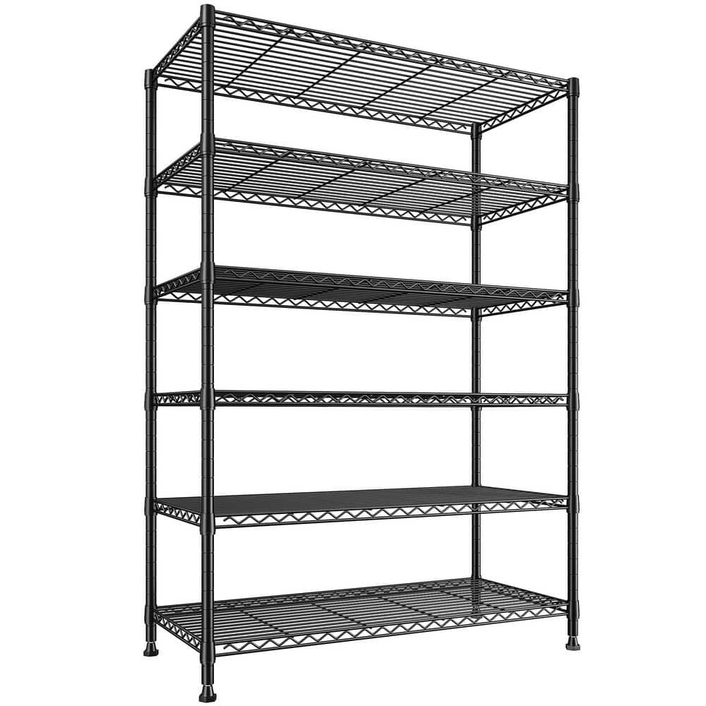 6-Tier Metal Wire Shelving Unit, Adjustable Garage Storage Shelving Unit in Black(35.4 in. W x 75 in. H x 15.7 in. D) price history on PriceWatchPro