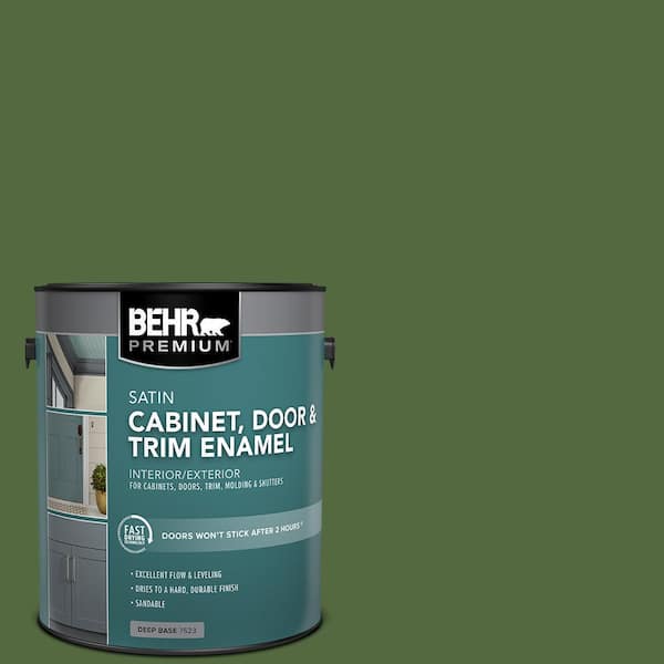 1 gal. #M380-7 Alfalfa Extract Satin Enamel Interior/Exterior Cabinet, Door & Trim Paint