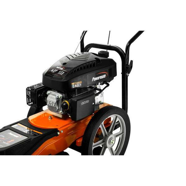 Powermate 22 In 173cc Gas Walk Behind Field String Trimmer Mower With Adjustable Trimmer Head Pwfta17322 The Home Depot