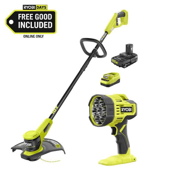 RYOBI ONE+ 18V 13 in. Cordless Battery String Trimmer with 2.0 Ah