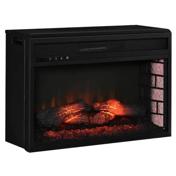 27 in. Recessed Electric Fireplace Insert with 1400W Heater, Remote, Timer, Heater 323 Sq. ft., Realistic Log Flame