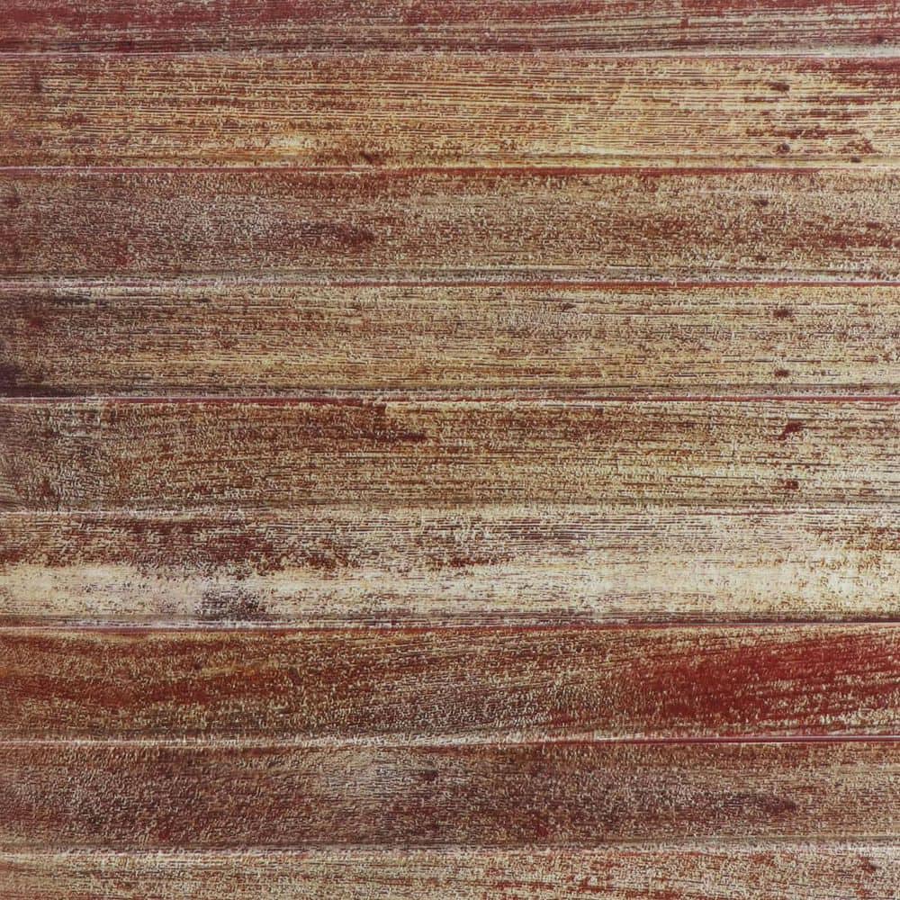Brown Faux Wood Plank Textured PVC Ceiling Tiles, 2' x 2', Pack of 25