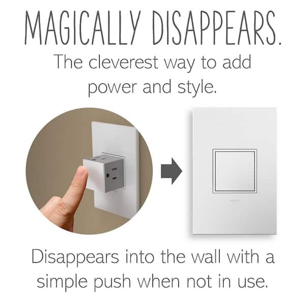 adorne 20 Amp 125-Volt Tamper Resistant 1-Gang Pop-Out Outlet, White
