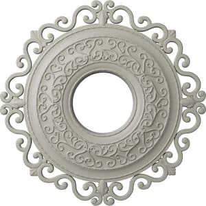 1-3/4 in. x 22 in. x 22 in. Polyurethane Orrington Ceiling Medallion, Pot of Cream