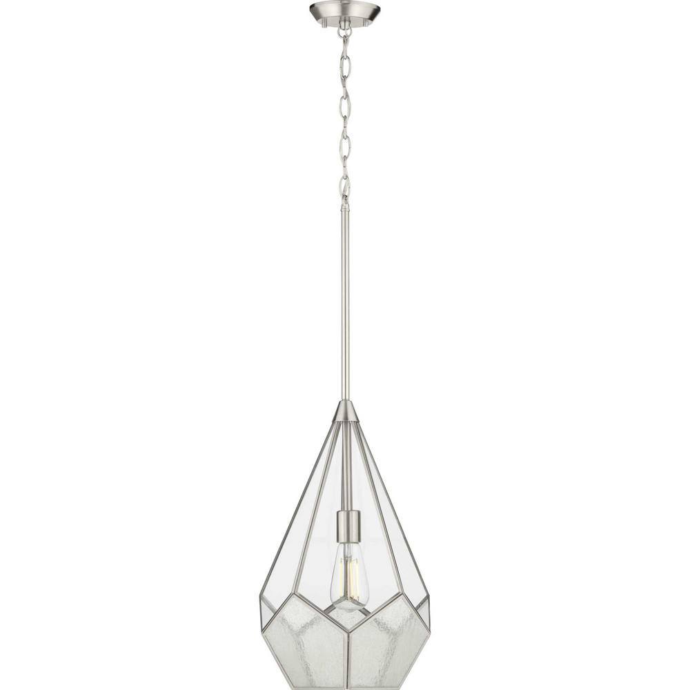 Cinq Brushed Nickel Geometric Glass Pendant Light