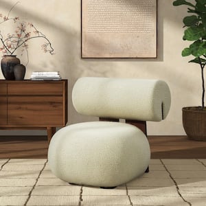 Kamaria Ivory/Dark Brown Accent Chair