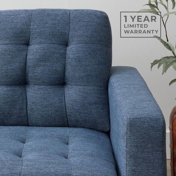 Brookside Brynn 76 in. Navy Polyester Upholstered 3 Seat