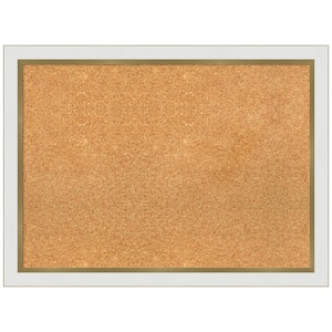 Eva White Gold 31.12 in. x 23.12 in Narrow Framed Corkboard Memo Board