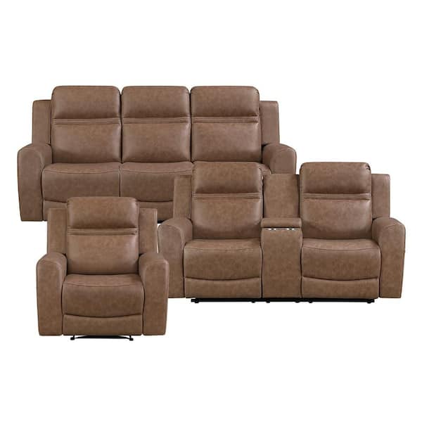 Lazzara Thorne 85 in. W Straight Arm Microfiber Rectangle 3-Piece