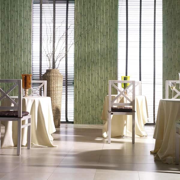 Bamboo Albufera Verde 4 in. x 19-3/4 in. Fluted Ceramic Wall Tile (8.4 sq. ft./Case)