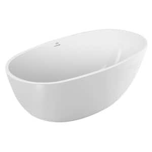 Niagara 58 in. x 31 in. Soaking Freestanding Bathtub in Cotton White