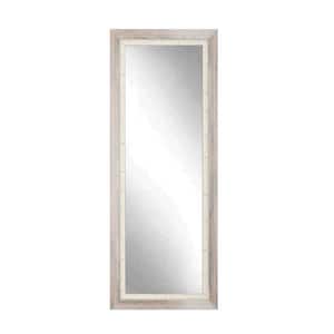 Oversized Cream/White/Gray Shades Wood Rustic Mirror (71 in. H X 21.5 in. W)