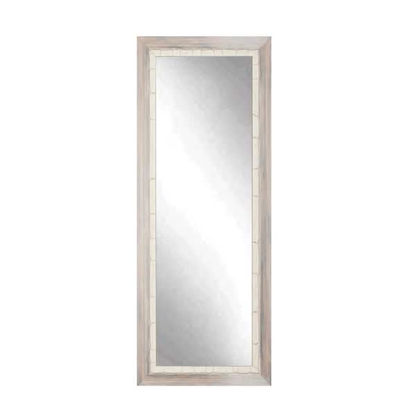 BrandtWorks Oversized Cream/White/Gray Shades Wood Rustic Mirror (71 in. H X 21.5 in. W)