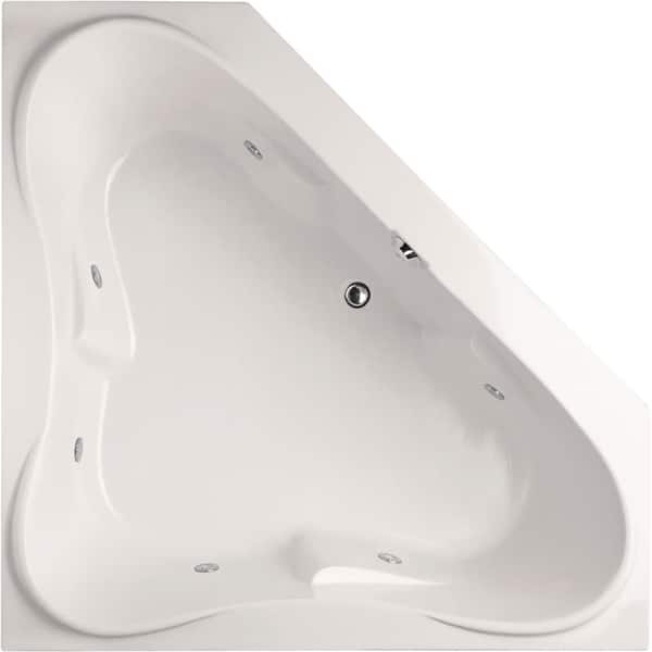 Hydro Systems Montgomery 60 in. Acrylic Corner Drop-In Air Bath Bathtub in White