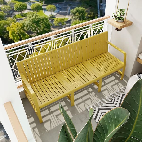 Unbranded 1-Piece Indoor/Outdoor Furniture 3-Seater, SofaBrick Yellow Adjustable Outdoor Couch
